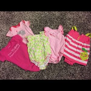 Lot of 6 months baby girl summer onesie/outfits